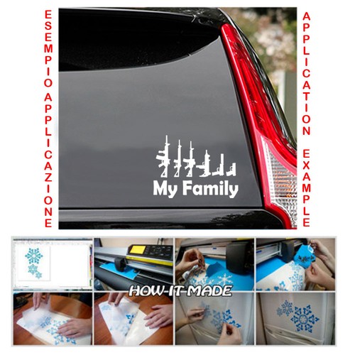 Family guns sticker - my, adesivi