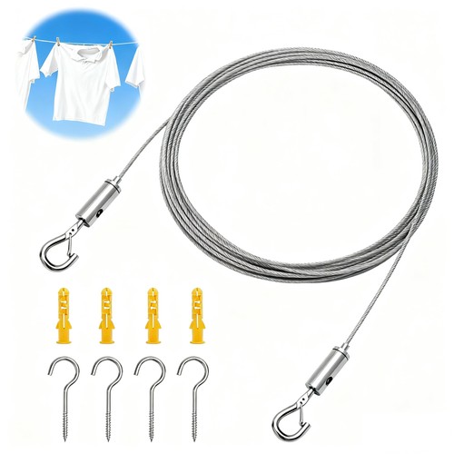 Kit cavo acciaio inox - 2mm, 6m